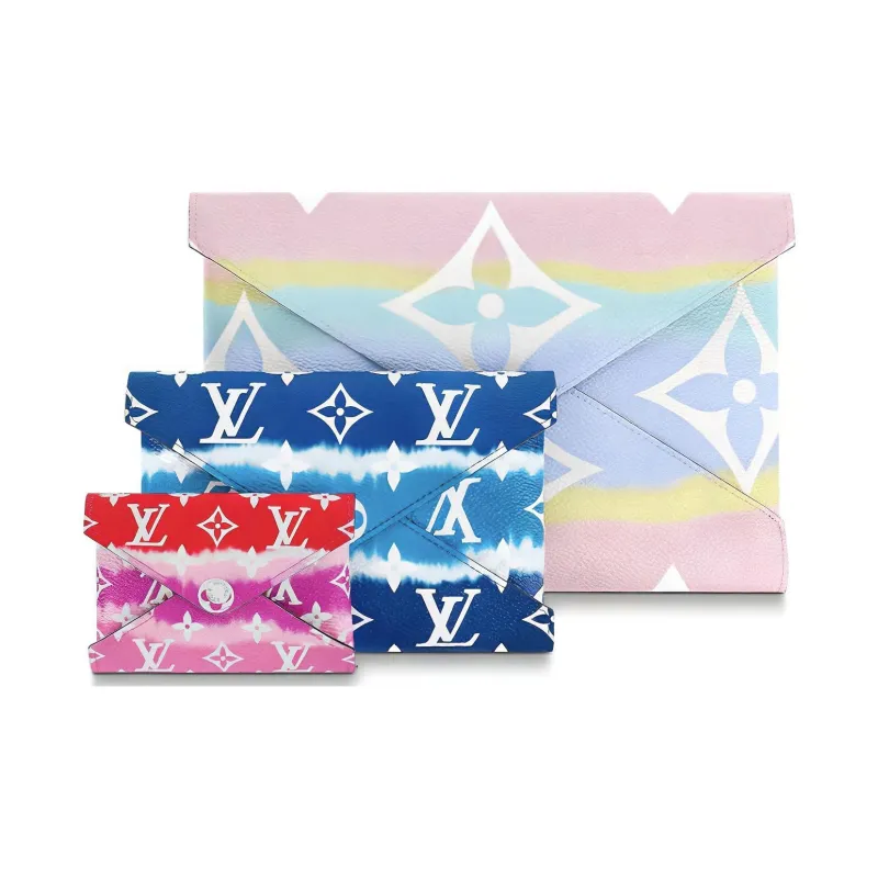 LOUIS VUITTON Pochette Kirigami Lv Escale Pastel/Bleu/Rouge-1