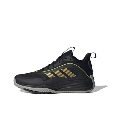 Adidas OWN THE GAME 3 Basketball Shoes Unisex Low-Top Core Black/Metallic Gold/Mgh Pure Gray