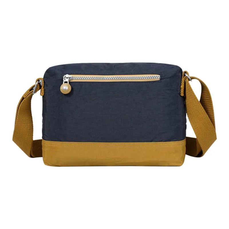 FIDO DIDO Oxford Shoulder Bag, Crossbody Bag Medium Size Men's Ginger Yellow-9