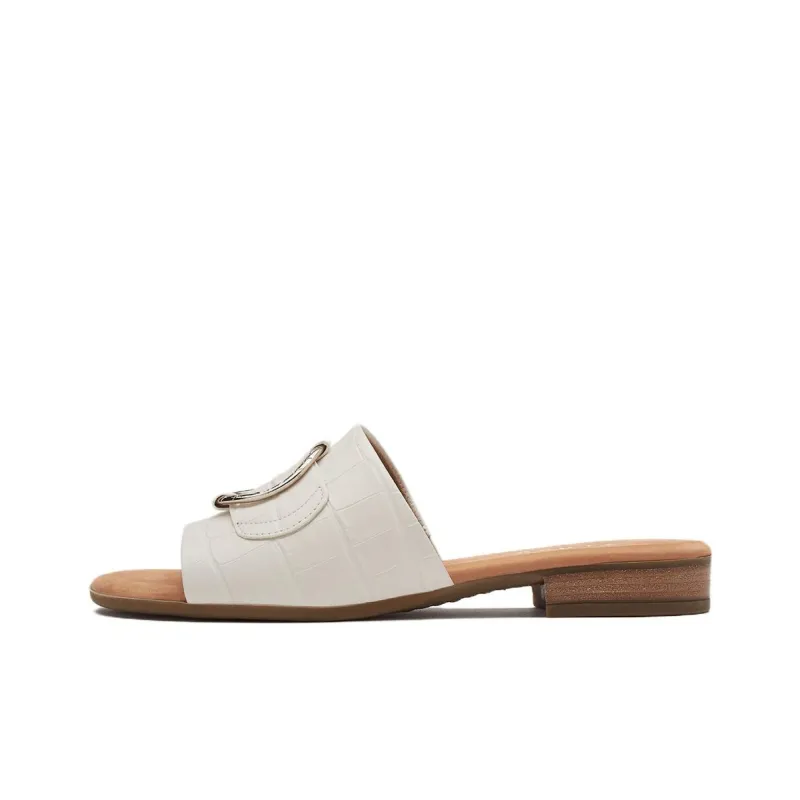 Gabor Slide Slippers Women's White-0