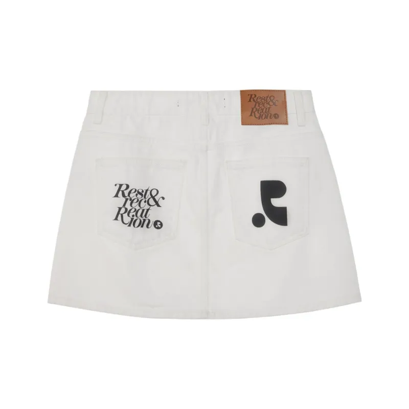 Rest&Recreation DENIM MINI SKIRT Denim Short Skirts Women's WHITE/White-1