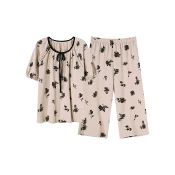 The Story Of The Flower Season Pajama Set Women's Khaki