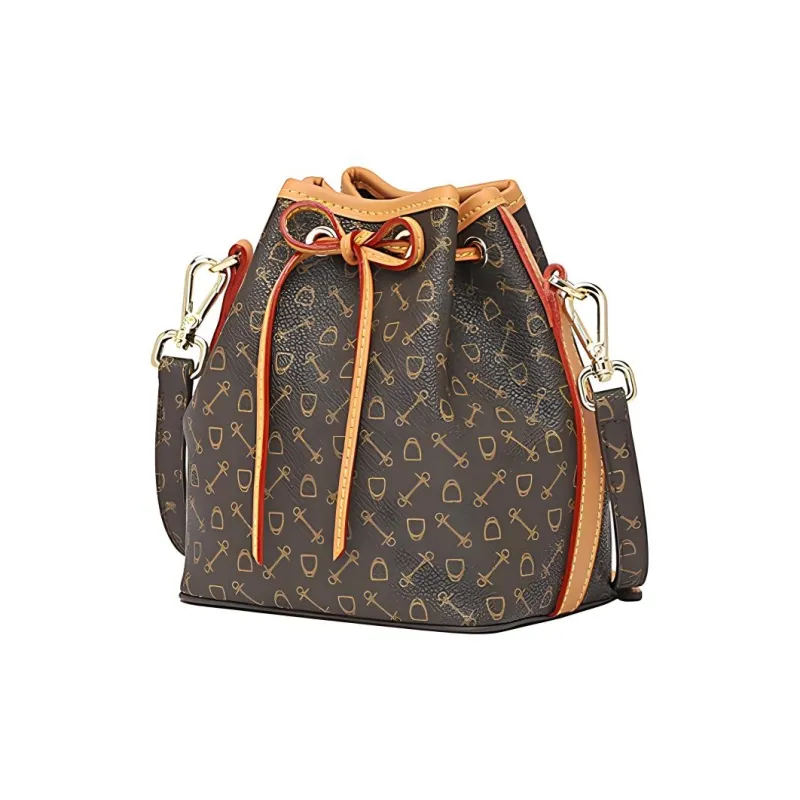 Why Artificial Leather Shoulder Bag Small Size Women's Apricot/Coffee/Coffee & Red-7