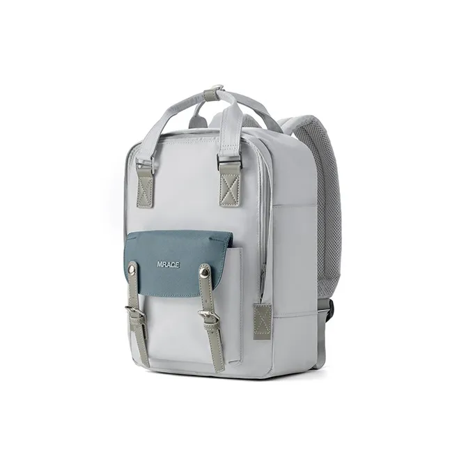 MR.ACE HOMME Polyester Backpack Tubas Unisex Mountain Green/Mist Blue/Graphite Gray-7