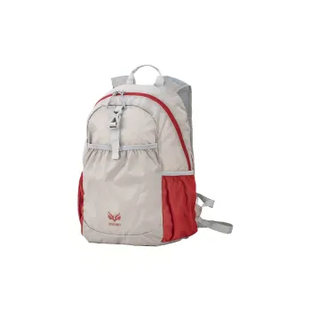Jiang Qi Polyamide Lightweight Foldable Storage Bag 25 Unisex Light Gray Red