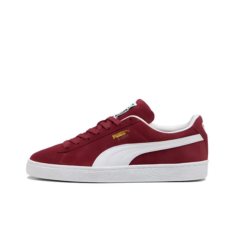 PUMA Suede Anti Slip Wear Resistant Low Top Skateboard Shoes Unisex Red-0