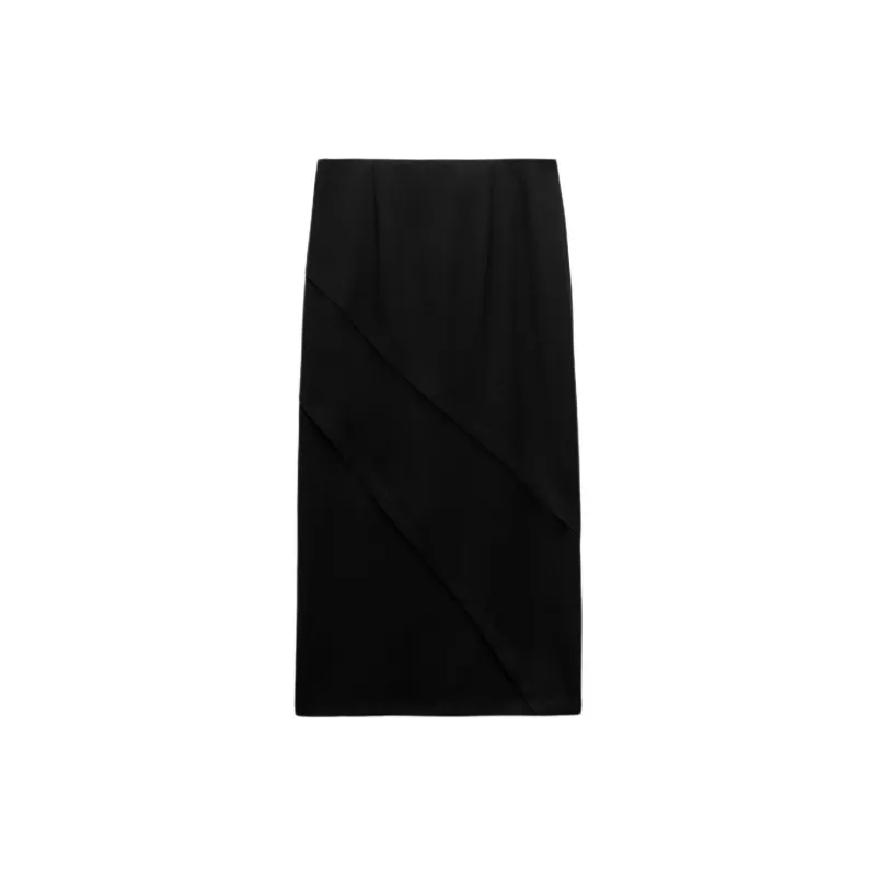 ZARA Casual Long Skirt Women's Black-1