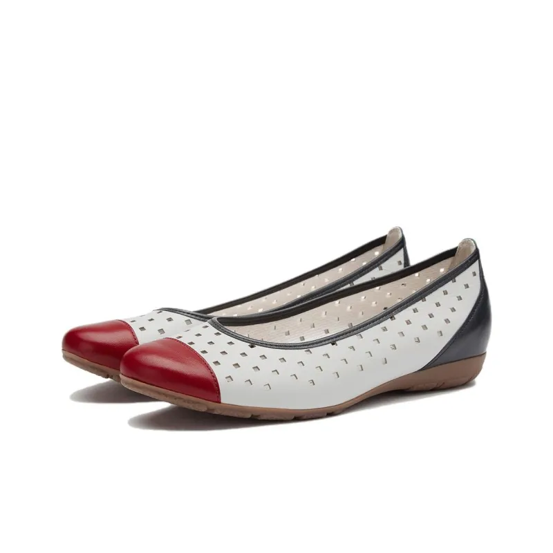Gabor Casual Single Shoes Women's White Blue Red-2