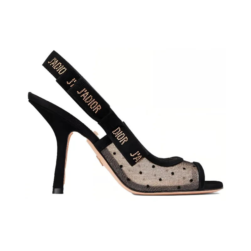 DIOR J'Adior Slim Heel Mary Jane Shoes High Heel Women's Black-1