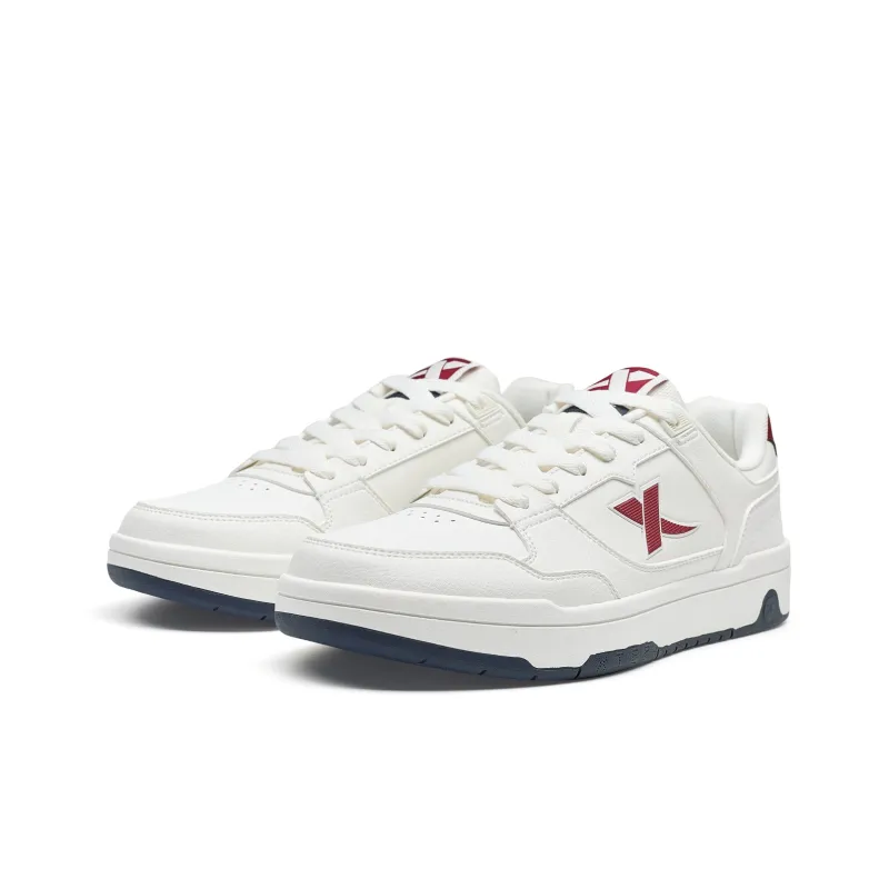 XTEP Air Force 1 Wear resistant And Lightweight Low Top Skateboard Shoes Men's White Red-3