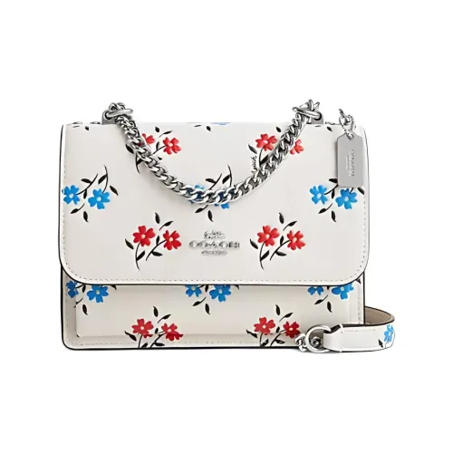 COACH Klare Leather Trunk Bag Shoulder Bag Crossbody Bag Small Size Women's White Lime Multicolor
