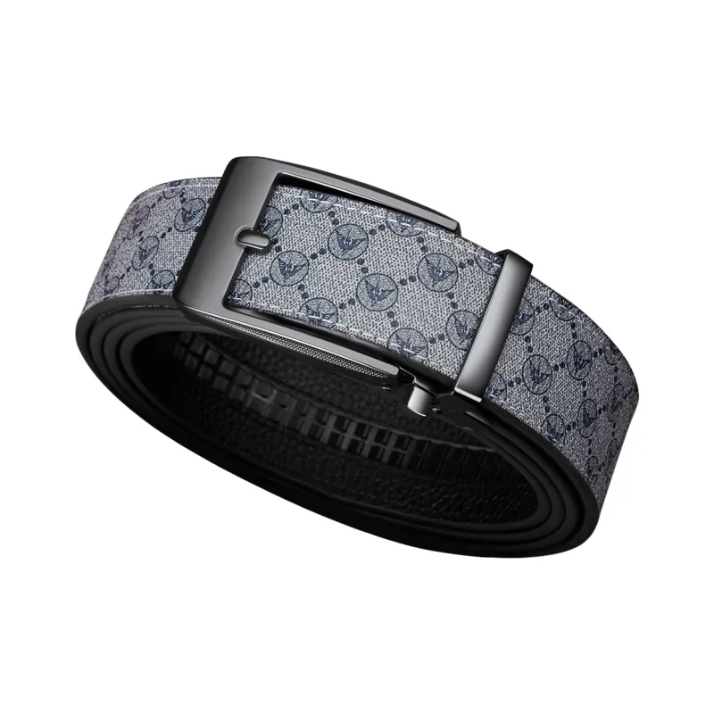 WilliamPOLO Outer PVC/Bottom Cow Leather Leather Belts Men's 3.5cm Width-2