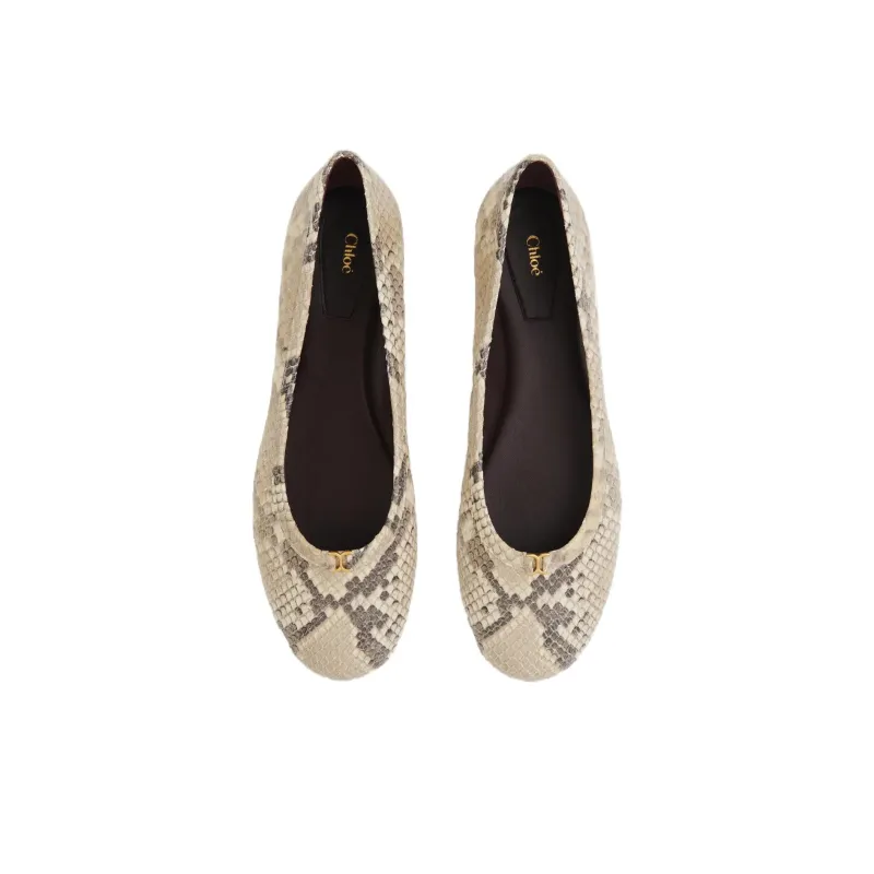 Chloé Marcie Python Print Ballerina Flats Women's-4