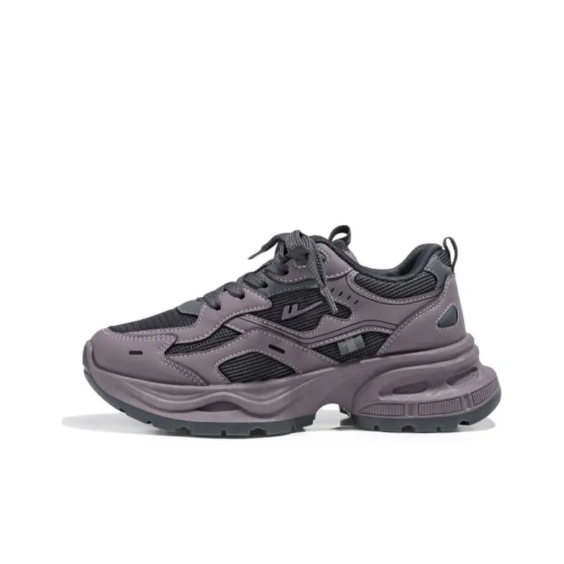 Warrior Low Top Chunky Sneakers Women's Dark Gray/Purple-0