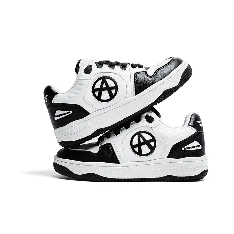 Acupuncture Skateboard Shoes Unisex Low Top Black White/White/Peach Pink/Mint Green-3