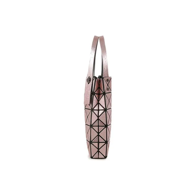 ISSEY MIYAKE PLATINUM COFFRET Polyurethane Tote Handbag Women's Coral Pink-2