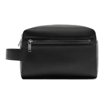 ZARA Polyurethane Toiletry Bag, Handbag Regular Men's Black