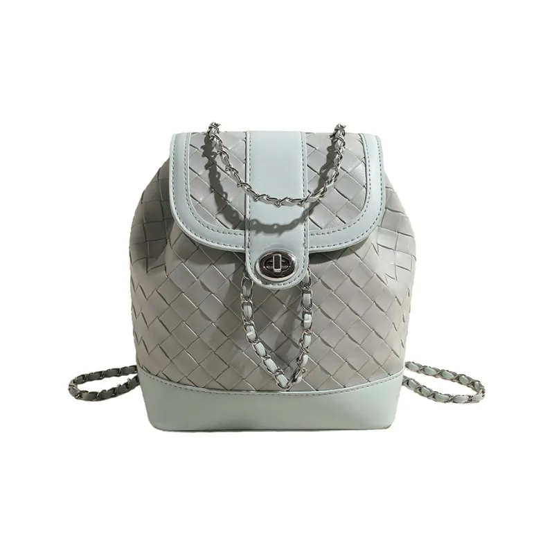 NATTY Chanel Inspired Bucket Bag, Backpack Small Size Women's Silver/Black/Blue/Beige-41