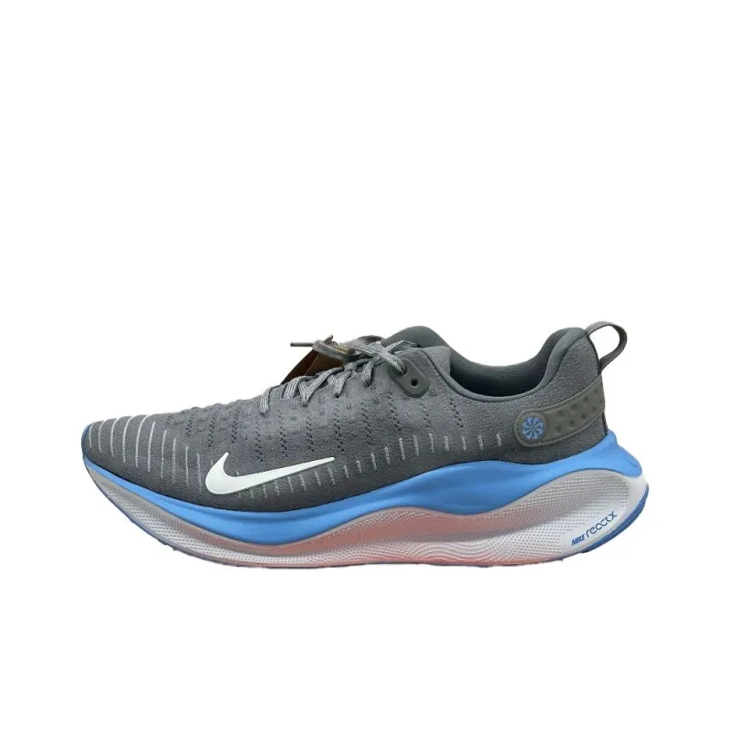 Nike Reactx Infinity 4 Anti Slip Wear Resistant Low Top Casual Running Shoes Unisex Gray Blue-0