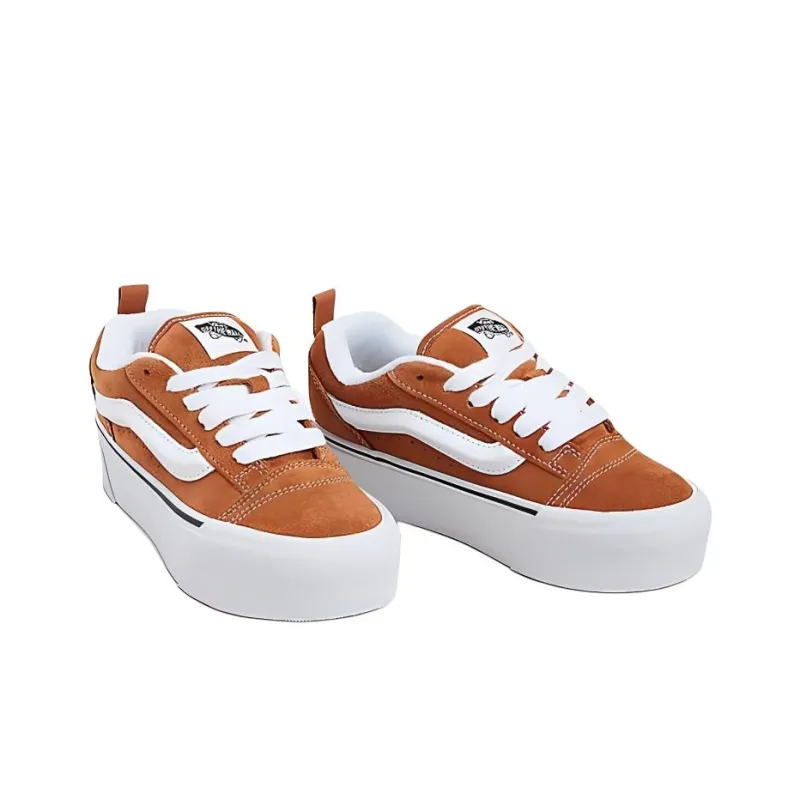 Vans Knu Stack Anti Slip Wear Resistant Low Top Canvas Shoes Unisex Brown-2