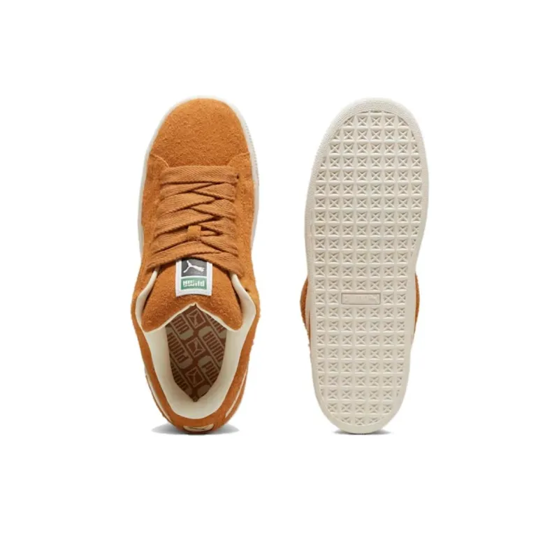 PUMA Suede XL Hairy Anti Slip Wear Resistant Low Top Skateboard Shoes Unisex Brown White-3