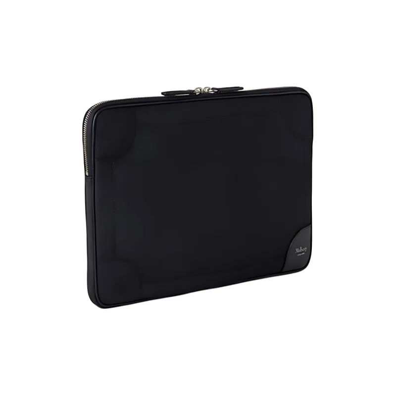 Mulberry Grained Leather Laptop Protective Case Storage Bag Men's Black-1