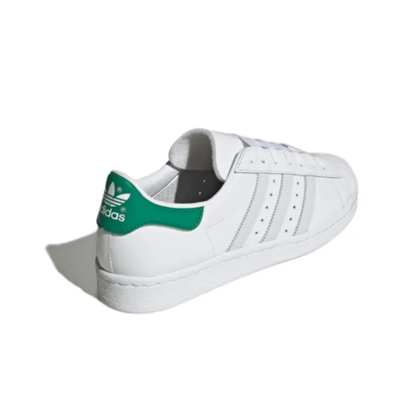 Adidas Originals Superstar 82 Non slip Lightweight Low Top Skateboard Shoes Unisex White Green-3