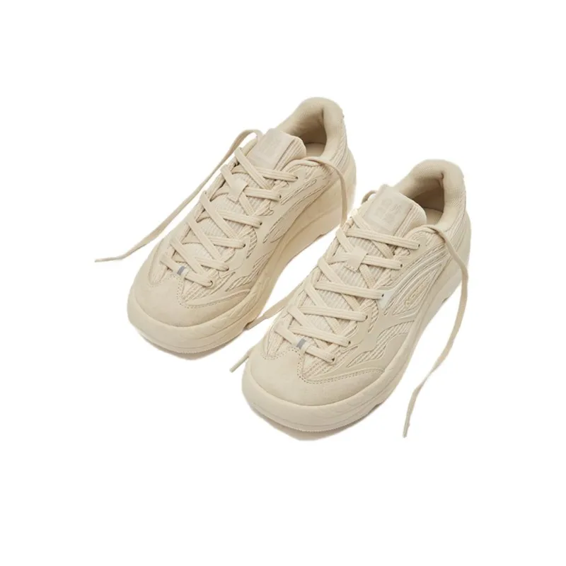 QIAODAN Anti Slip Wear Resistant Low Top Skateboard Shoes Women's Brown-2