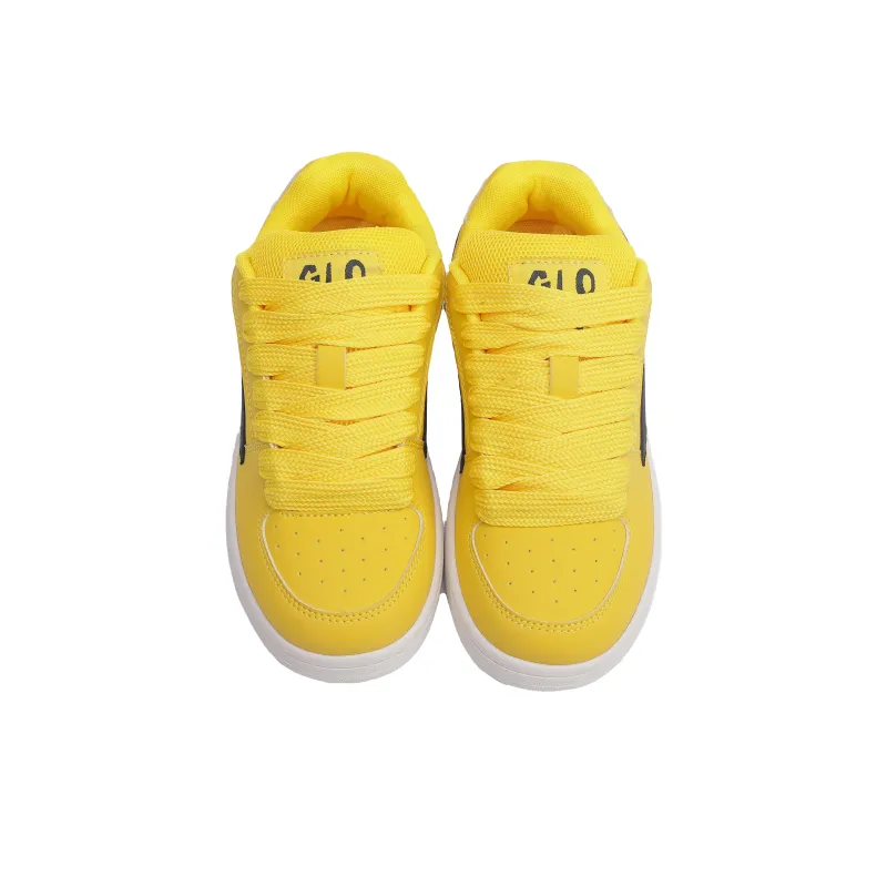 GLO BULL Skateboard Shoes Unisex Low Top Yellow-3