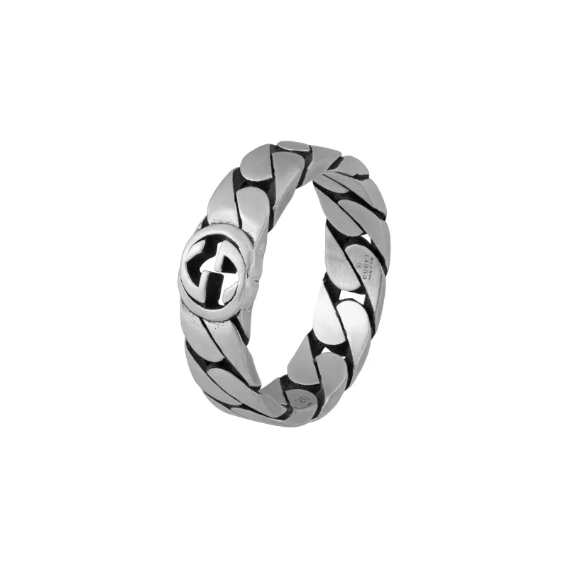 GUCCI Wide Ring With Interlocking G-1