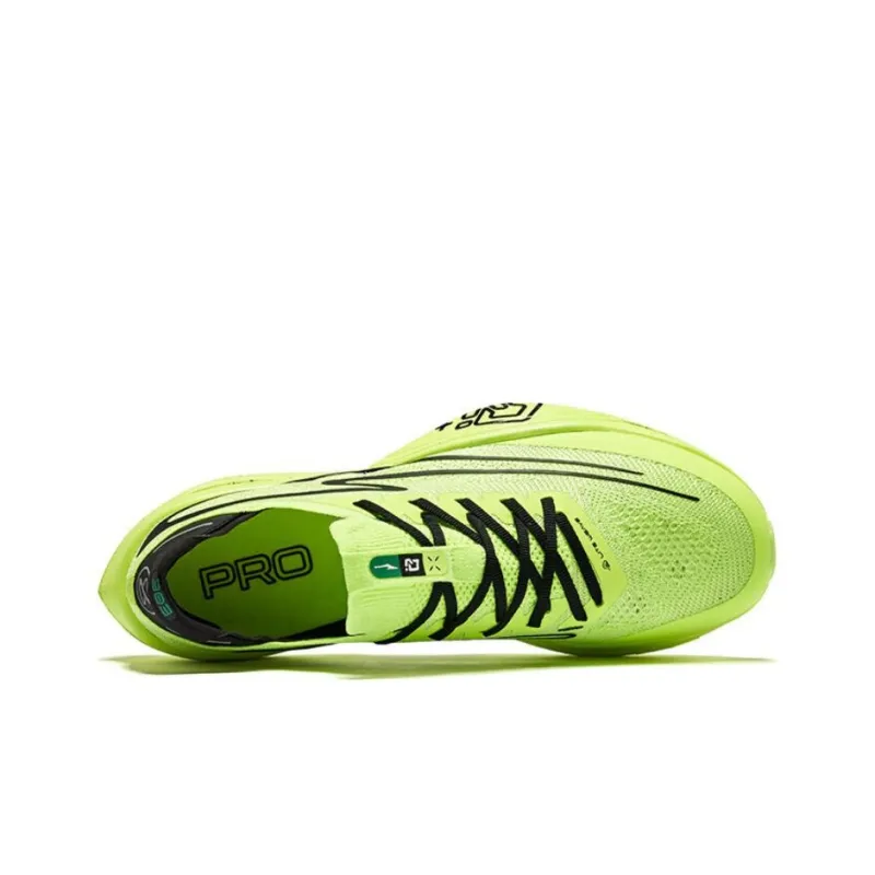 Erke Zhijing Pro Cushioned Slip-Resistant Rebound Low-Top Running Shoes Men's Neon Green-3