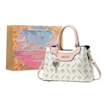BRINCH PU Shoulder Bag Regular Women's White & Pink/White/Black/Coffee/Coffee & Yellow