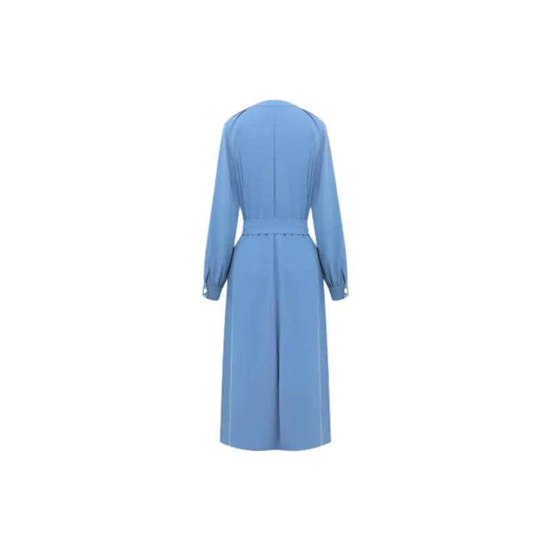 BBLLUUEE Long Sleeved Dress Women's Moonlight Blue-1