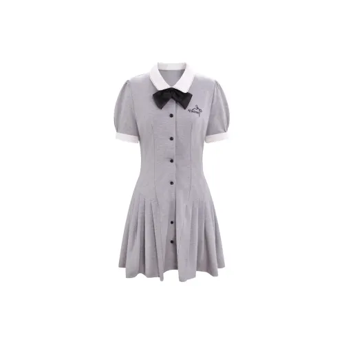 UNIFREE Short-Sleeved Dresses Women's Gray