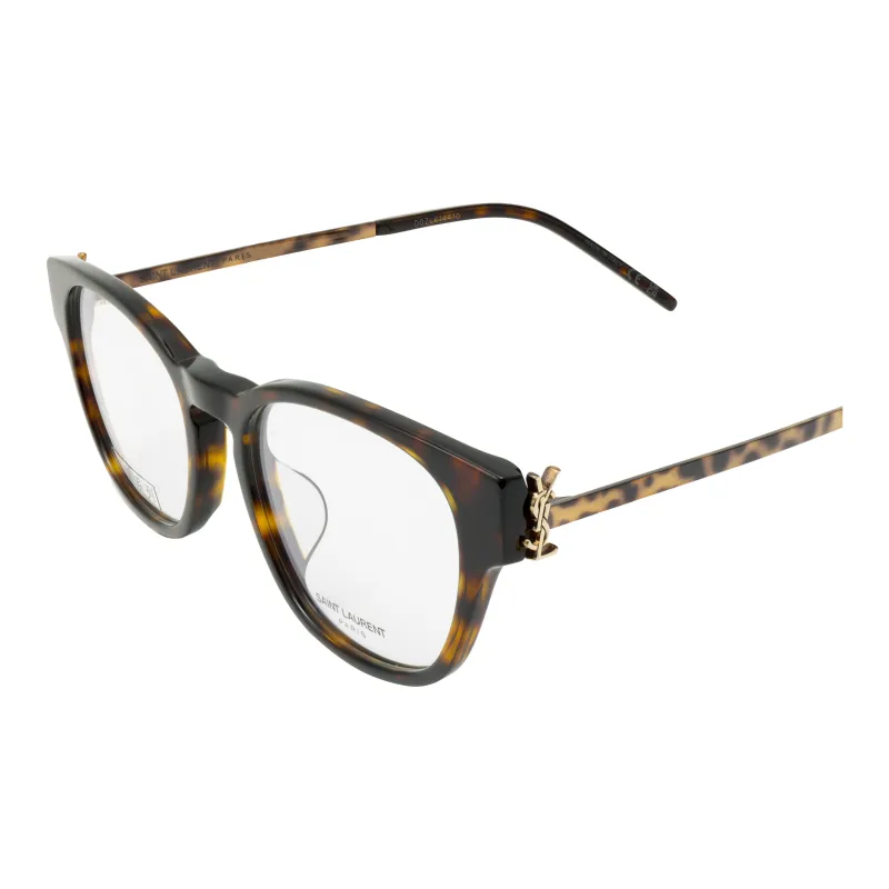 SAINT LAURENT Plate Frame Irregular Shape Eyeglass Frames Women's Tortoiseshell-3
