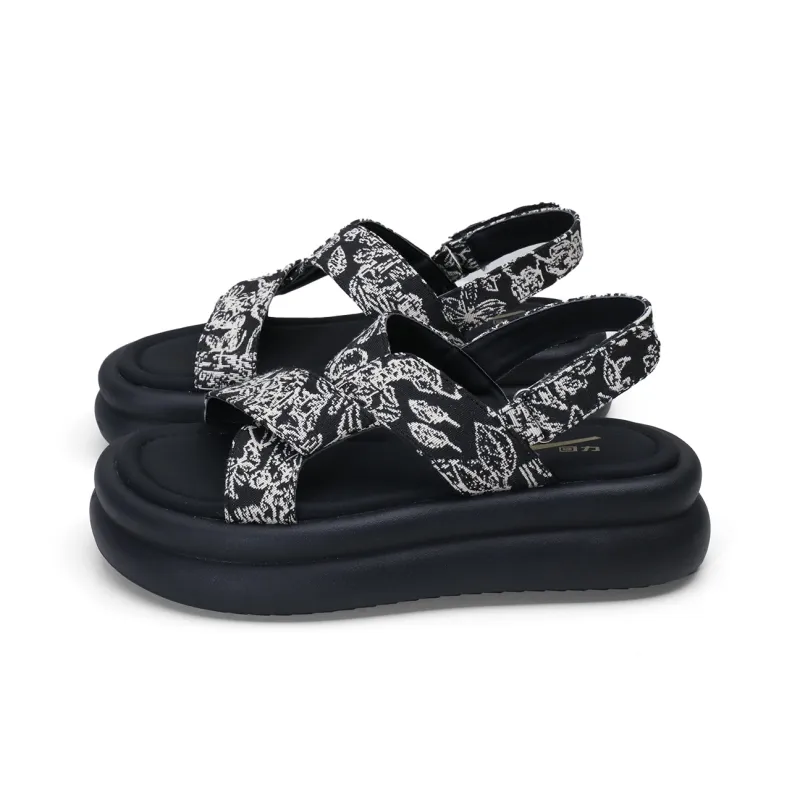 Warrior Beach Sandals Women's Black Beige-1