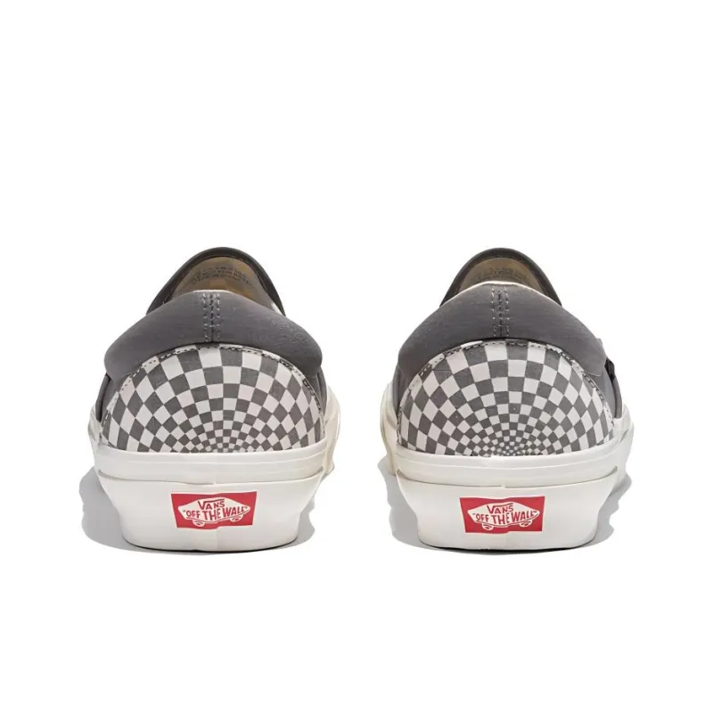 Vans Slip on Anti Slip Wear Resistant Low Top Canvas Shoes Unisex Gray-2
