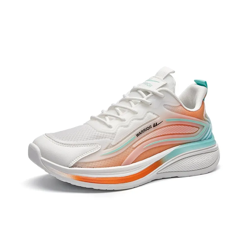 Warrior Cushioning Low Top Casual Running Shoes Men's Beige Orange Green-3