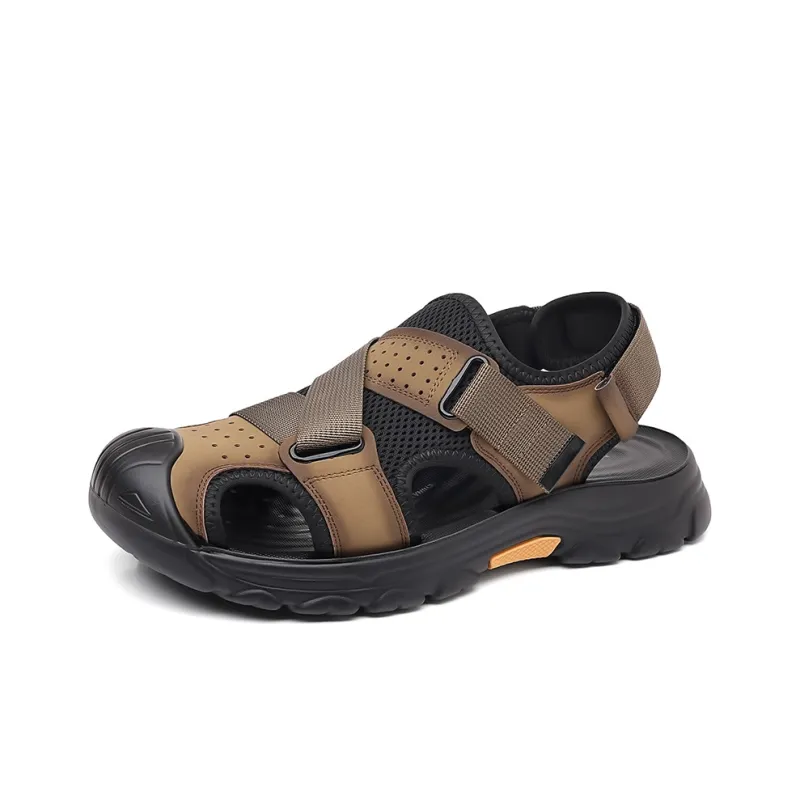 Mulinsen Beach Sandals Men Gray, Brown-8