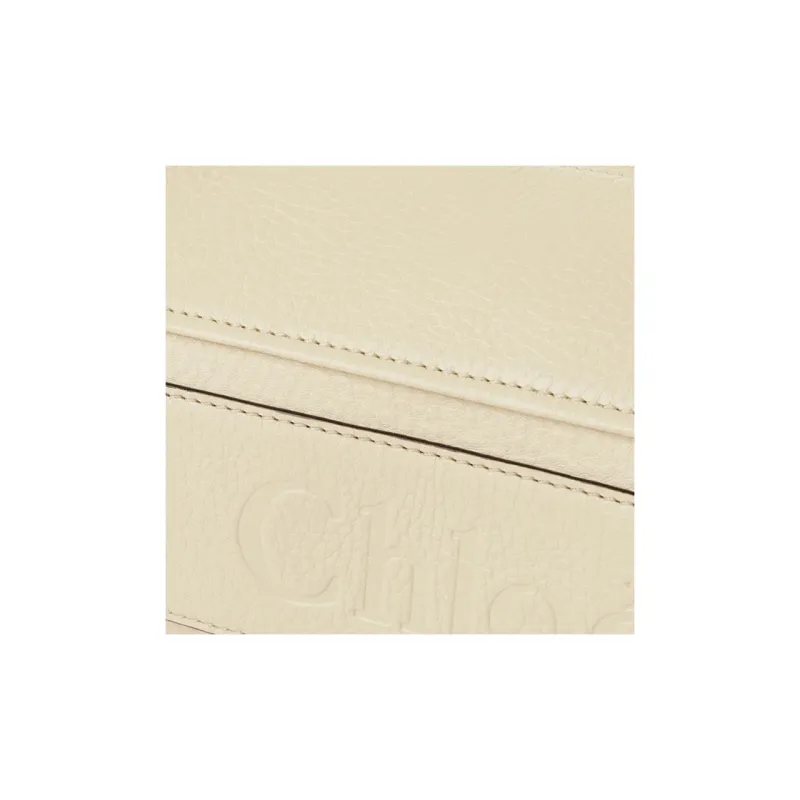 Chloe Shiny Grained Calfskin Handbag Shoulder Bag Women's Beige-3