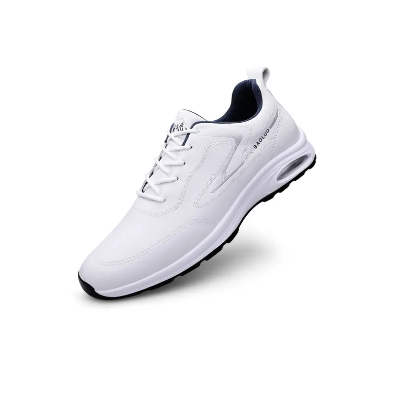 HENIBAOLUO Men's Casual Shoes Men Low Top White Gray/White Red-2