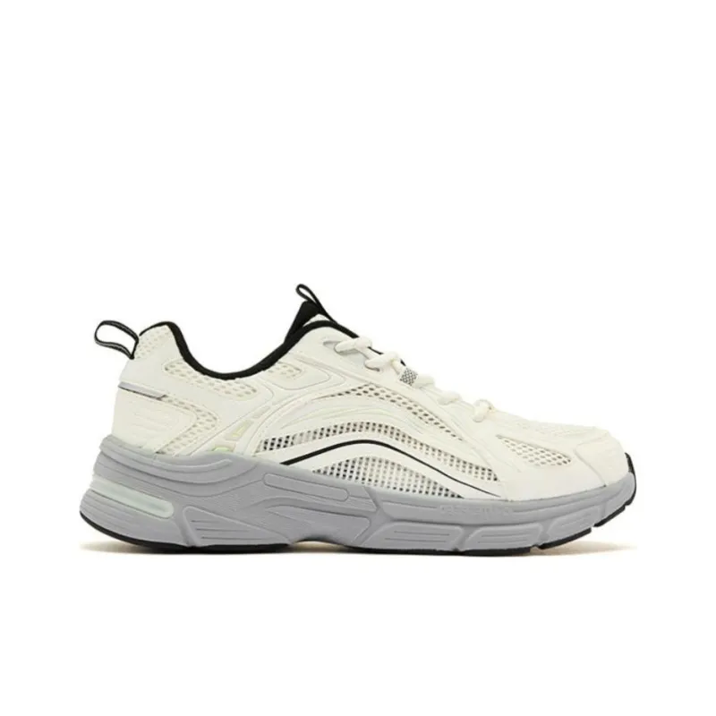 QIAODAN Cushioning Wear Resistant Low Top Running Shoes Men's Gray White-1