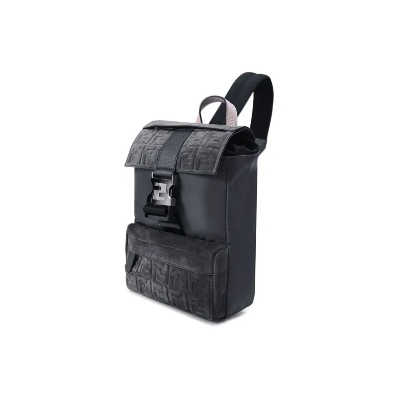 FENDI Polyamide Backpack Trumpets Men's Gray-1