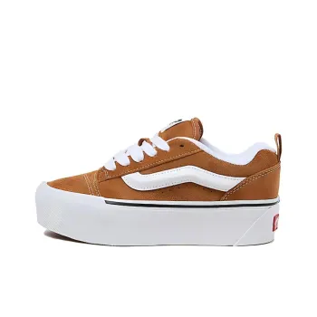Vans Knu Stack Anti Slip Wear Resistant Low Top Canvas Shoes Unisex Brown