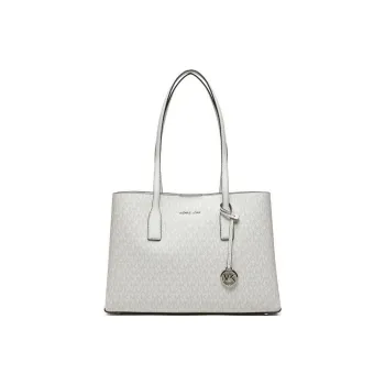 MICHAEL KORS Coated Canvas Tote Bag, Shopping Bag, Shoulder Bag, Handbag Women's White