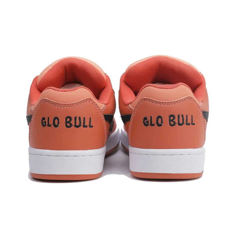 GLO BULL Skateboard Shoes Unisex Low Top Orange Black-4