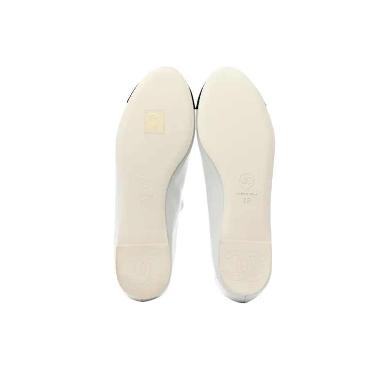 CHANEL Flat Mary Jane Shoes Women's White-4