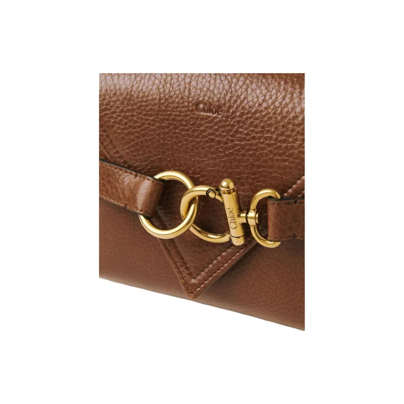 Chloe Grained Calfskin Cloak Bag Shoulder Bag Crossbody Bag Mini Women's Clay Brown-4