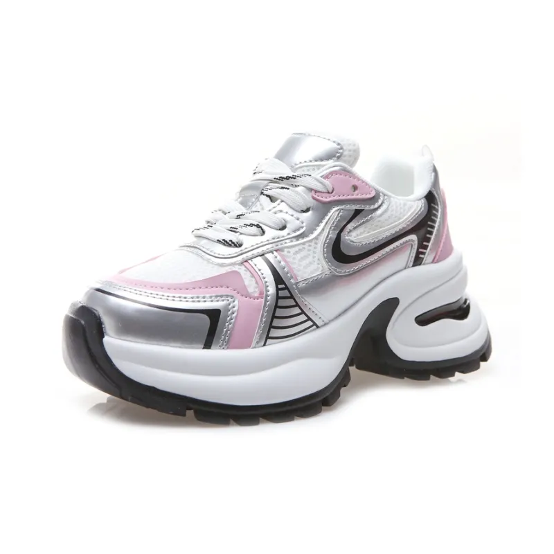VAEL Cushioning Anti-Slip Wear-Resistant Breathable Lightweight Height Increasing Low-Top Chunky Sneakers Women's-5