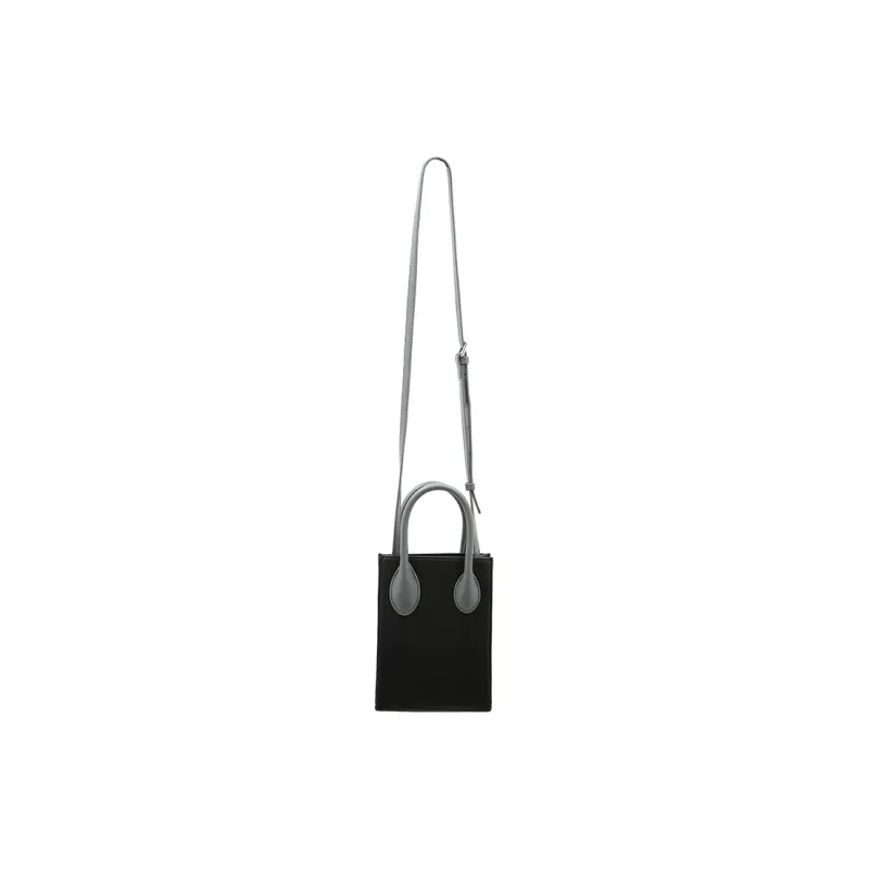 DANGEROUSPEOPLE Artificial Leather Shoulder Bag, Crossbody Bag Regular Women's Black/Light Gray-1
